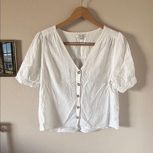 Madewell White Button-Up Blouse